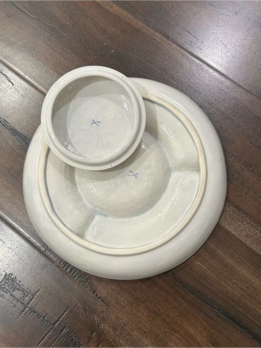 Vintage Meissen White Blue Porcelain Serving Platter